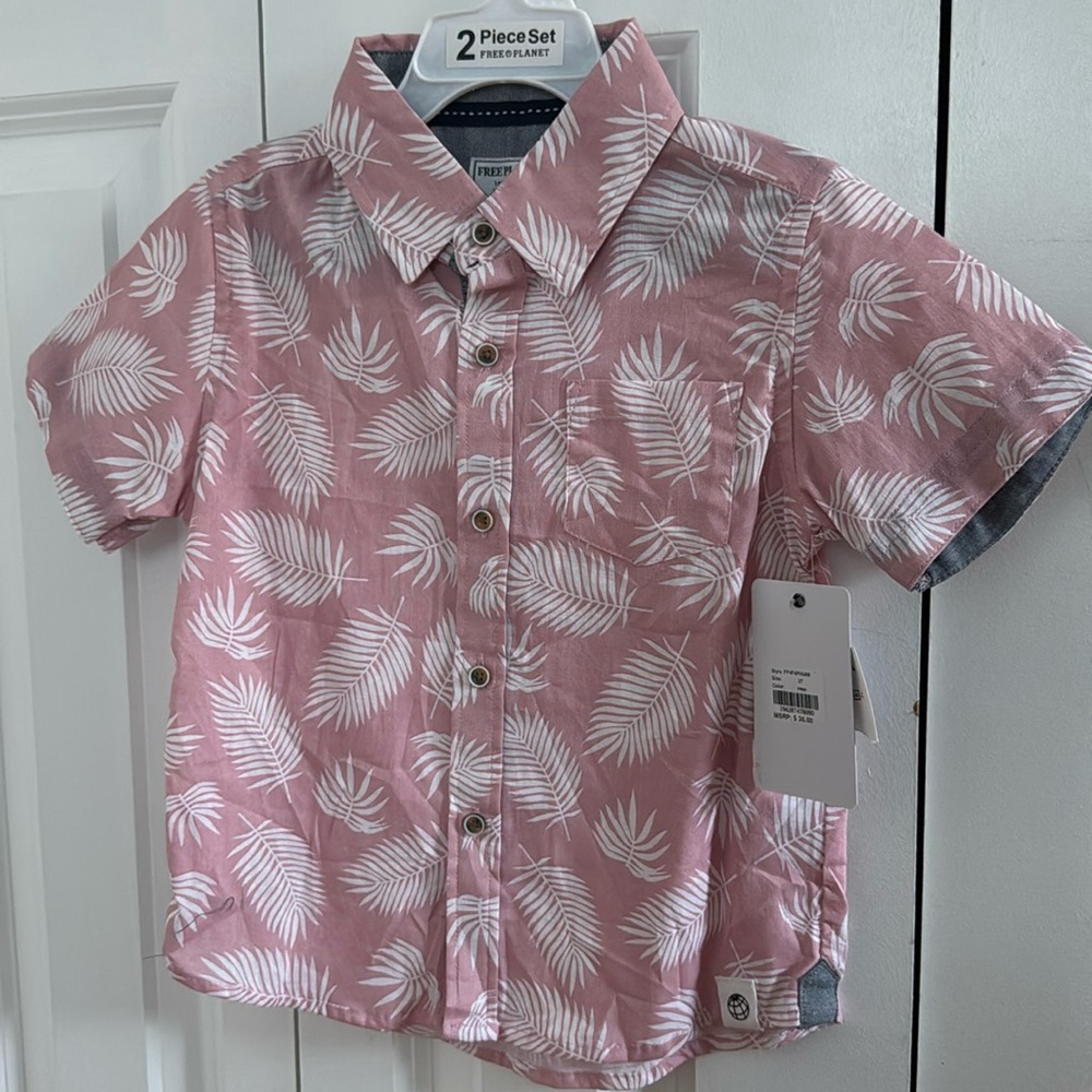 ✨🤍 NWT PINK 3T FREE PLANET TROPICAL SHIRT